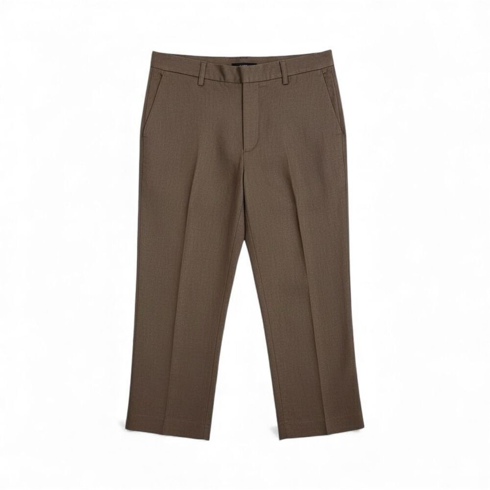 Talbots NWT Linen Cotton Blend Wide Leg Ankle Dress Pants Brown Size 4‎ Petite